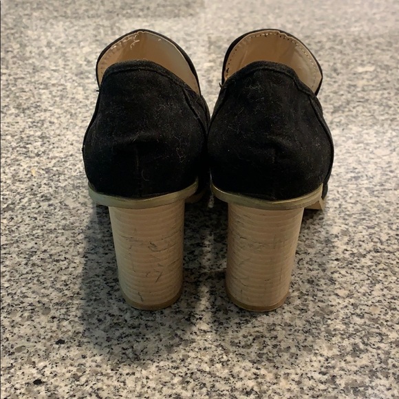 Black suede stacked heel - Picture 4 of 6